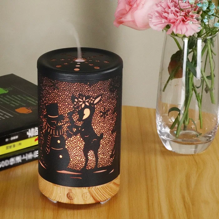 
home appliances cute deer snowman 100 ml electric iron ultrasonic cool air mist essential oil aroma humidifier diffuser for yoga 