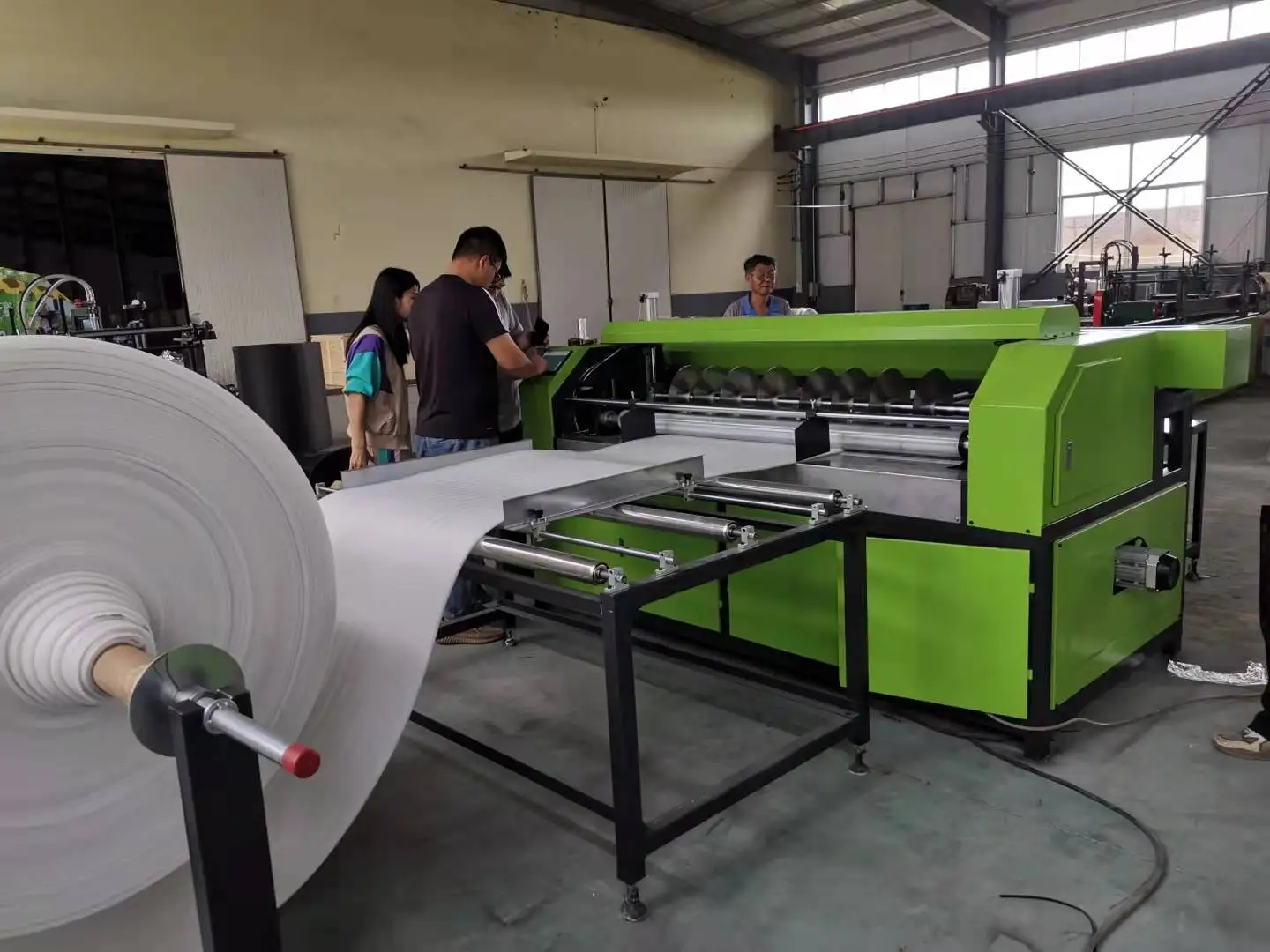 auto epe foam board sheet mat cross cut cutting machine