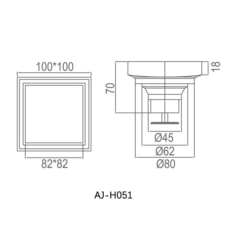 Hot Sale Insert Anti-smell Water Bathroom Side Drainage Floor Drain Filter For Toilet Shower