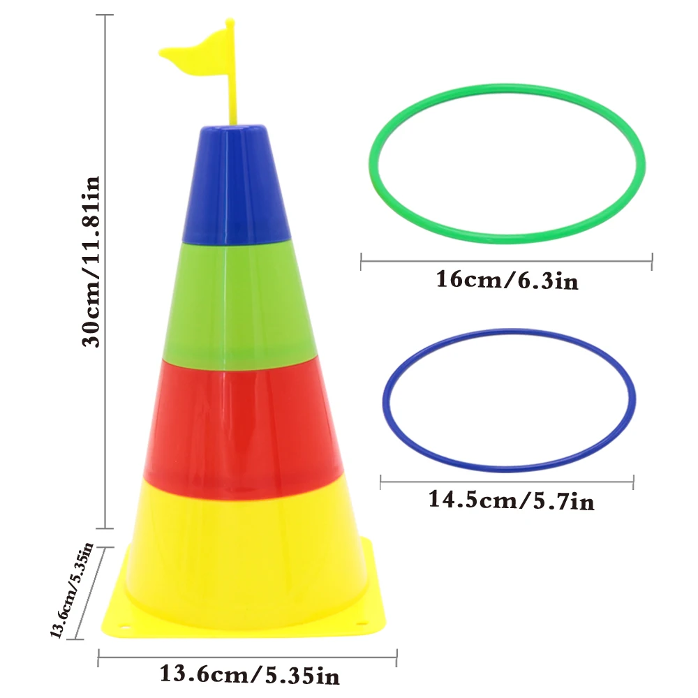 Factory Price Kids Indoor/Outdoor Sports Rainbow Circle Throwing Game Ring Throwing Toys Kids Interactive Ring Stacking Toys