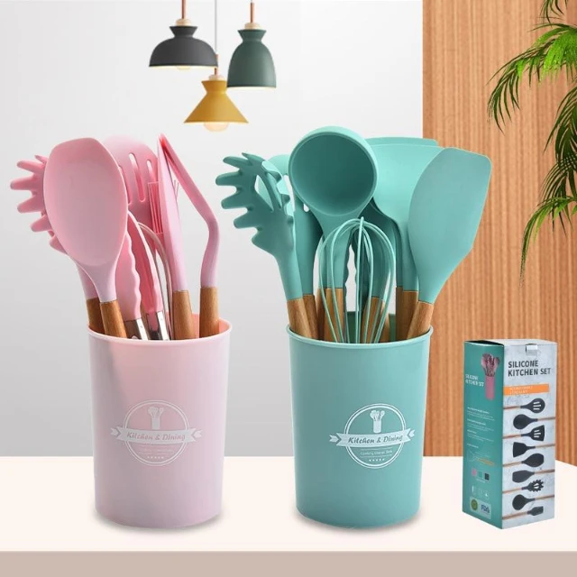 
Kitchen Utensil Cook Set Tools Cookware Handles Home And Silicone Kitchenware Cooking Utensils 