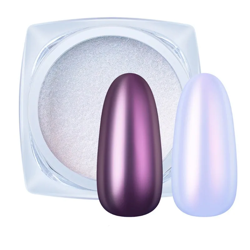 Wholesale Nail Art Press powder 6 colors Solid Laser Magic Mirror Powder Chrome pigment effect Espejo nail plating metal powder