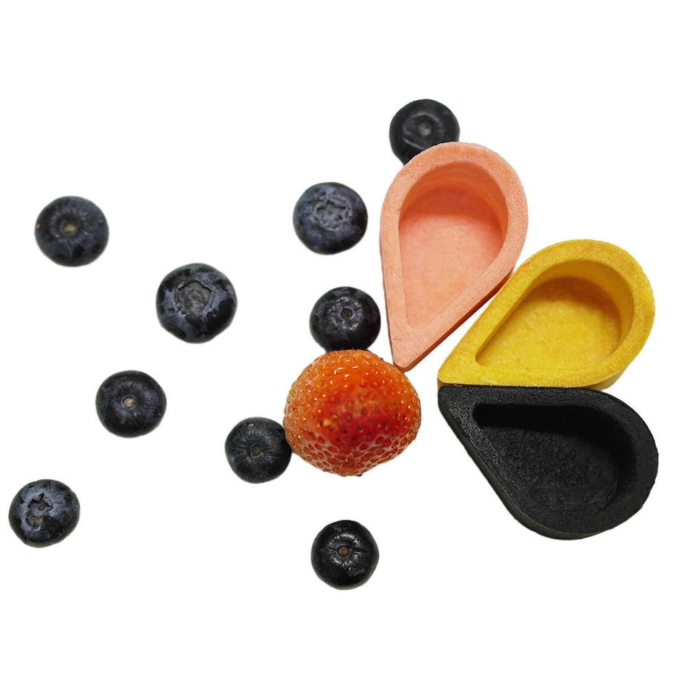 China Factory Bamboo Charcoal Flavor drop shape Shaped 4.5cm egg Tart Shell