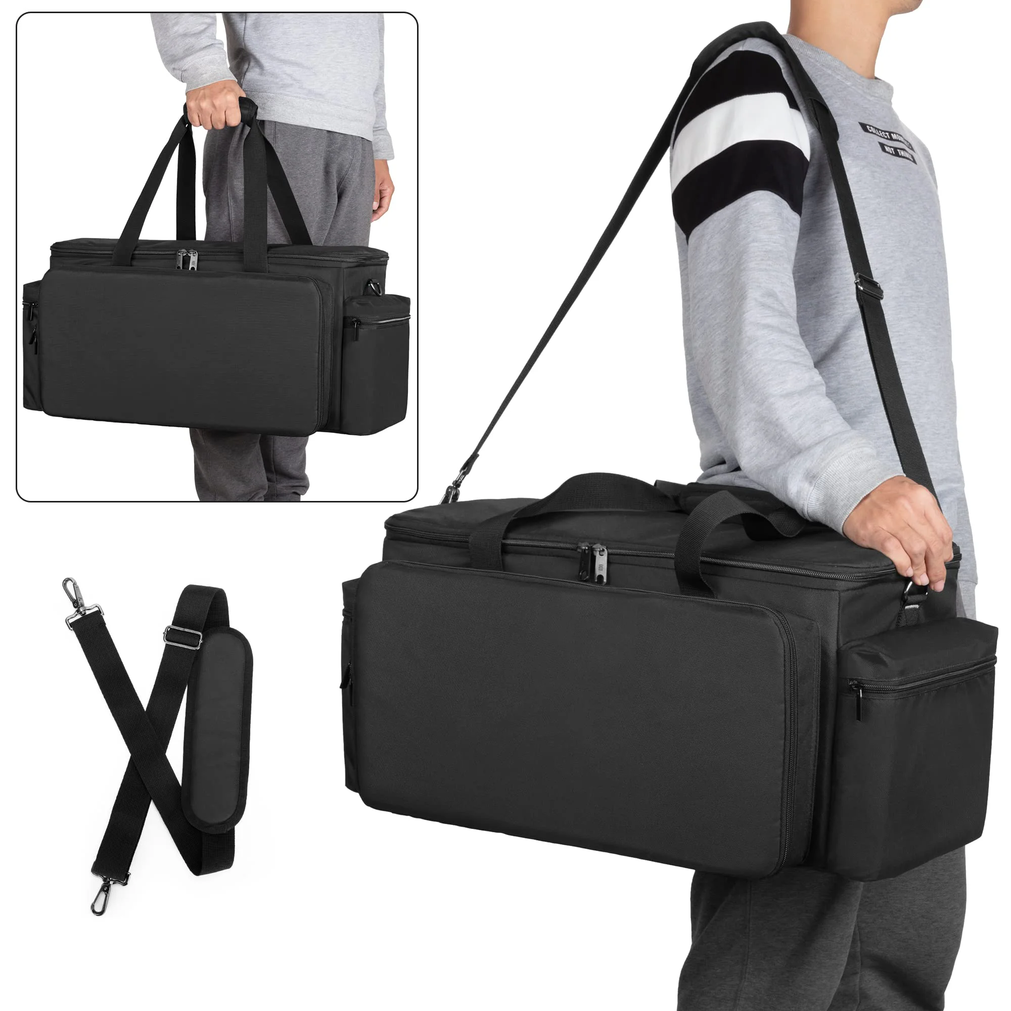 QQgift 2024 New OEM Custom High Quality Adjustable Sound Equipment Instrument Musicians Bag With Detachable Padded Dividers