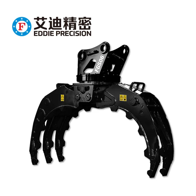 EDDIE New Excavator Hydraulic Log Grapple Timber Wood Log Grab with Rotating Wood Grapple
