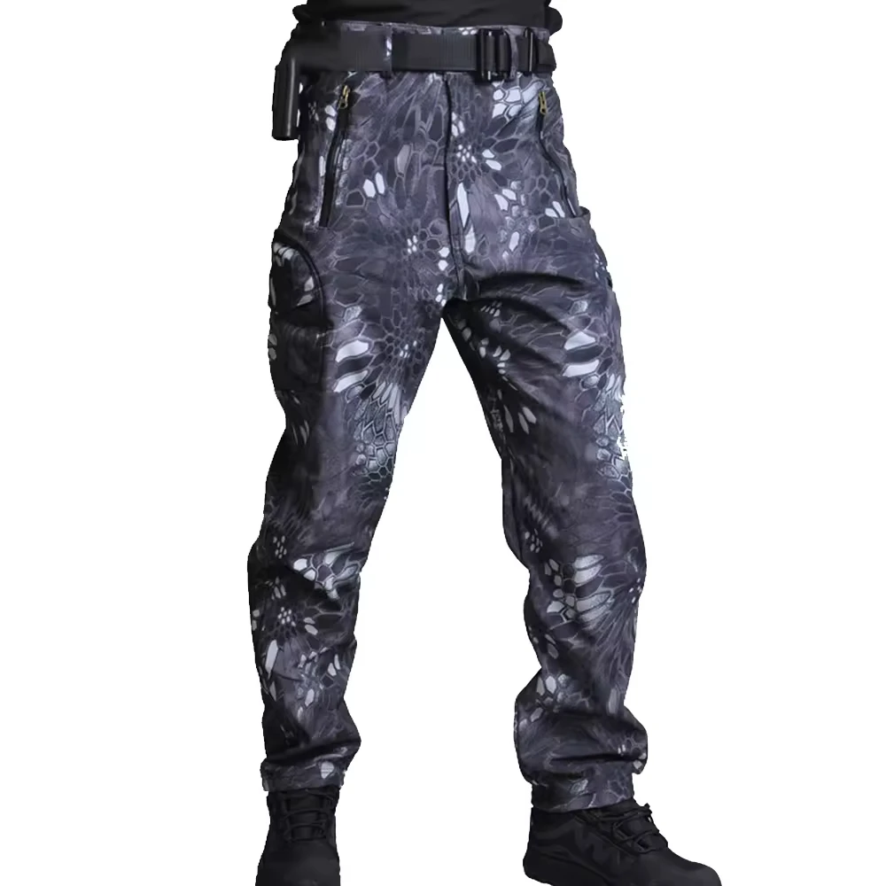 Gujia Winter Anti-Frostbite Constant Fleece Anti-Tear Fabric Waterproof Training Tactical Uniform Pants
