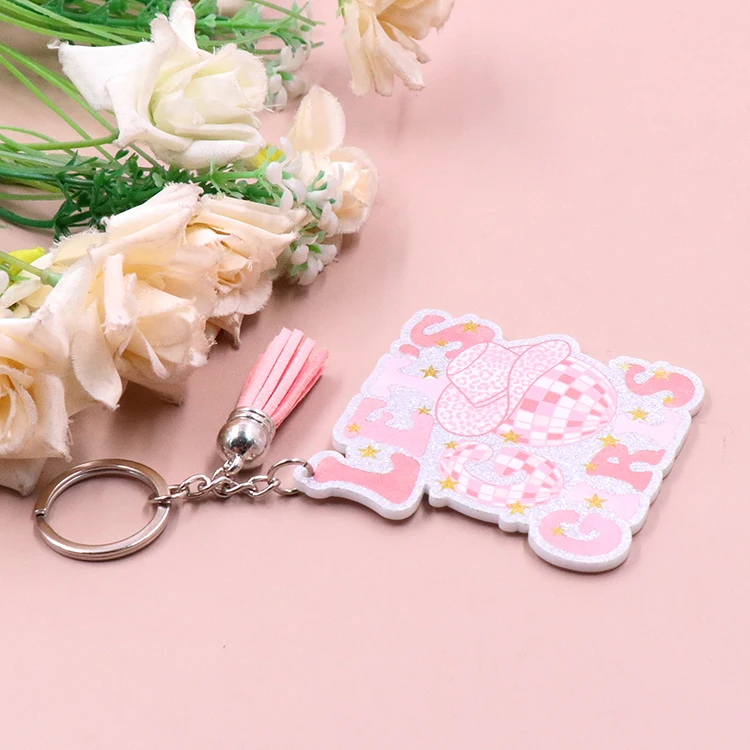 MD140KH1285 1 шт. новый продукт CN давайте девушки модный акриловый брелок с принтом