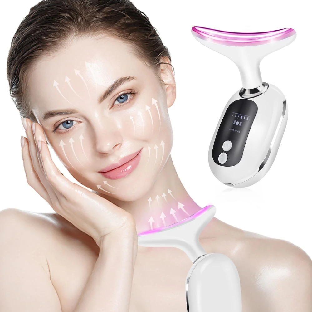 EMS beauty massager for face neck 3 light modes home use beauty products ems neck lift equipment