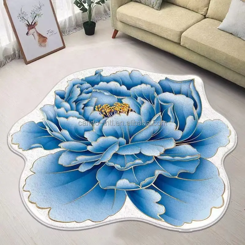 Hot sale Fuzzy Flower Shape Floor Rug 3D Floral Thick Microfiber Home Decoration Carpet Floor Rugs Mats For