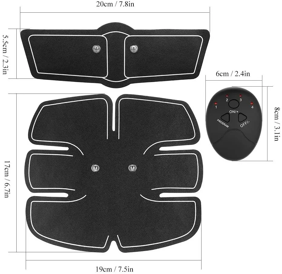 Hot Selling 6-pack Smart Ems Abdominal Abs Muscle Stimulator Body Toning Belt Fitness