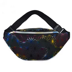 2022 Hot Holographic Waist Bag Reflective Laser Geometric PU Women Fanny Pack for Outdoor Sports