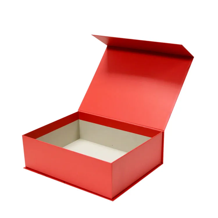 Custom Logo Luxury Paper Red Book Shape Rigid Hard box Magnet Box Packaging Magnetic Lock Gift Packaging Box With Insert