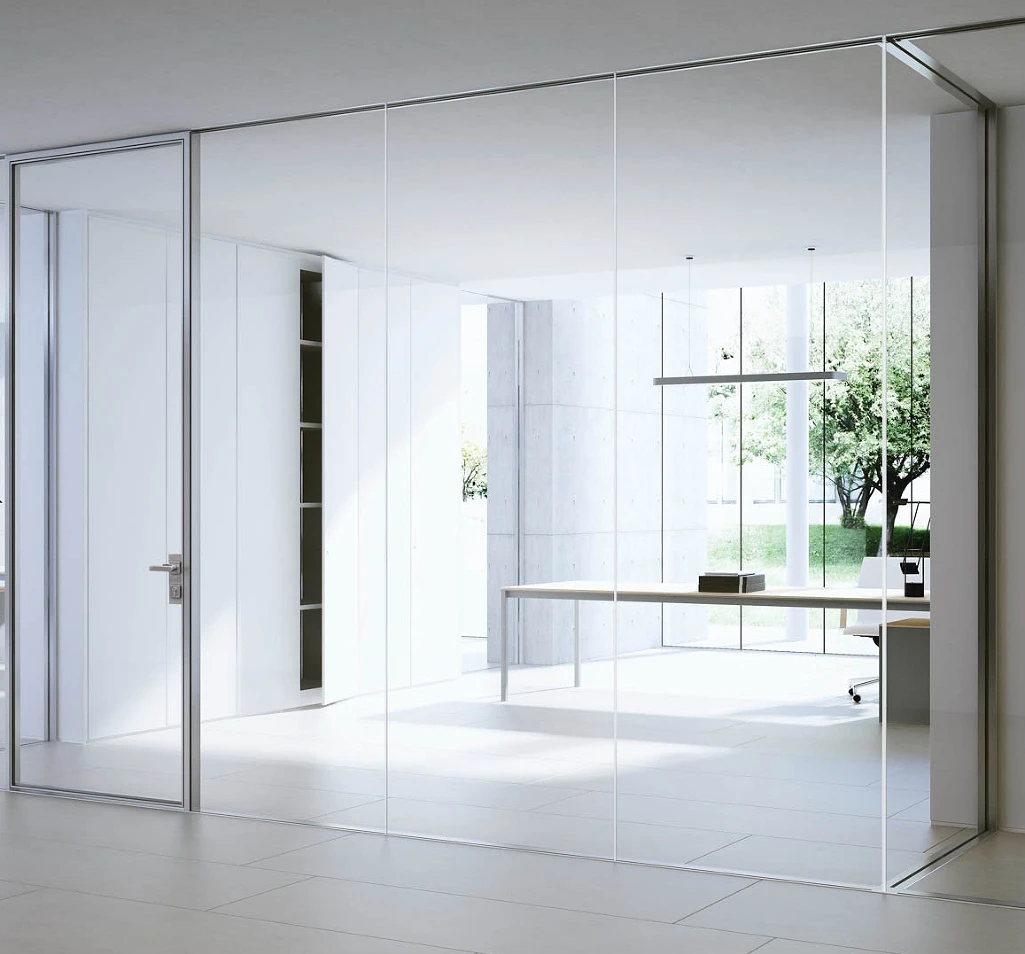 2022 Meeting Room Office Partition Wall Demountable Aluminium Framed Glazed Clear Soundproof Glass Office Partition Wall