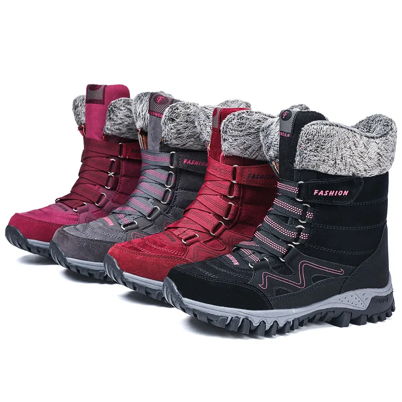 OEM MANUFACTURER Anti Slip  waterproof sport out sole    Fur outdoor warm boots  winter snow boots