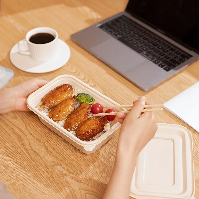 YIAN Cornstarch Food Container 100 Biodegradable Eco-friendly Meal Fresh Fruit Prep Kitchen Storage Box Home Organizer HZY-F-100