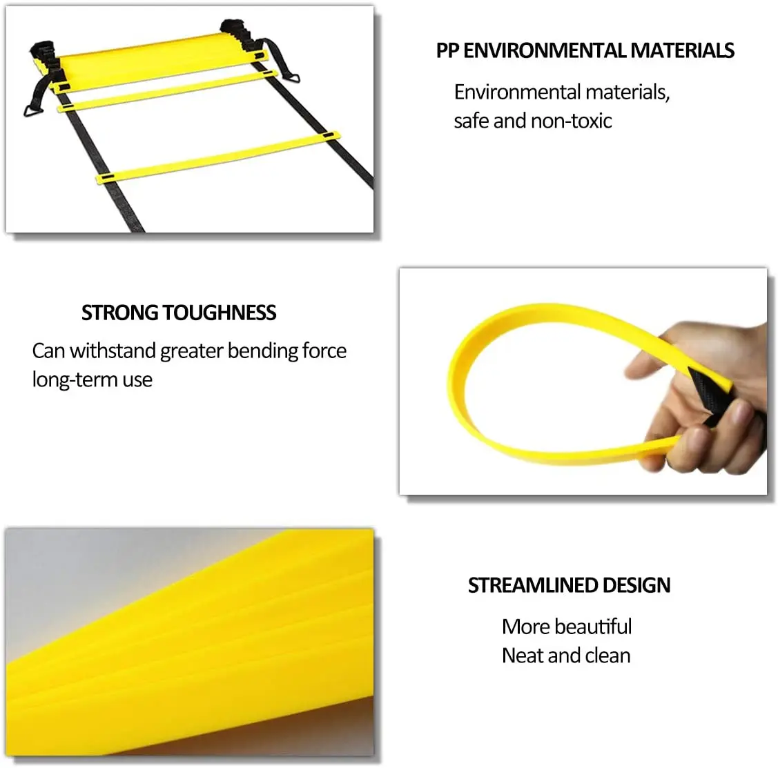 Speed & Agility Training Set with TPE Ladder Resistance Parachute 12 Disc Cones 4 Steel Stakes