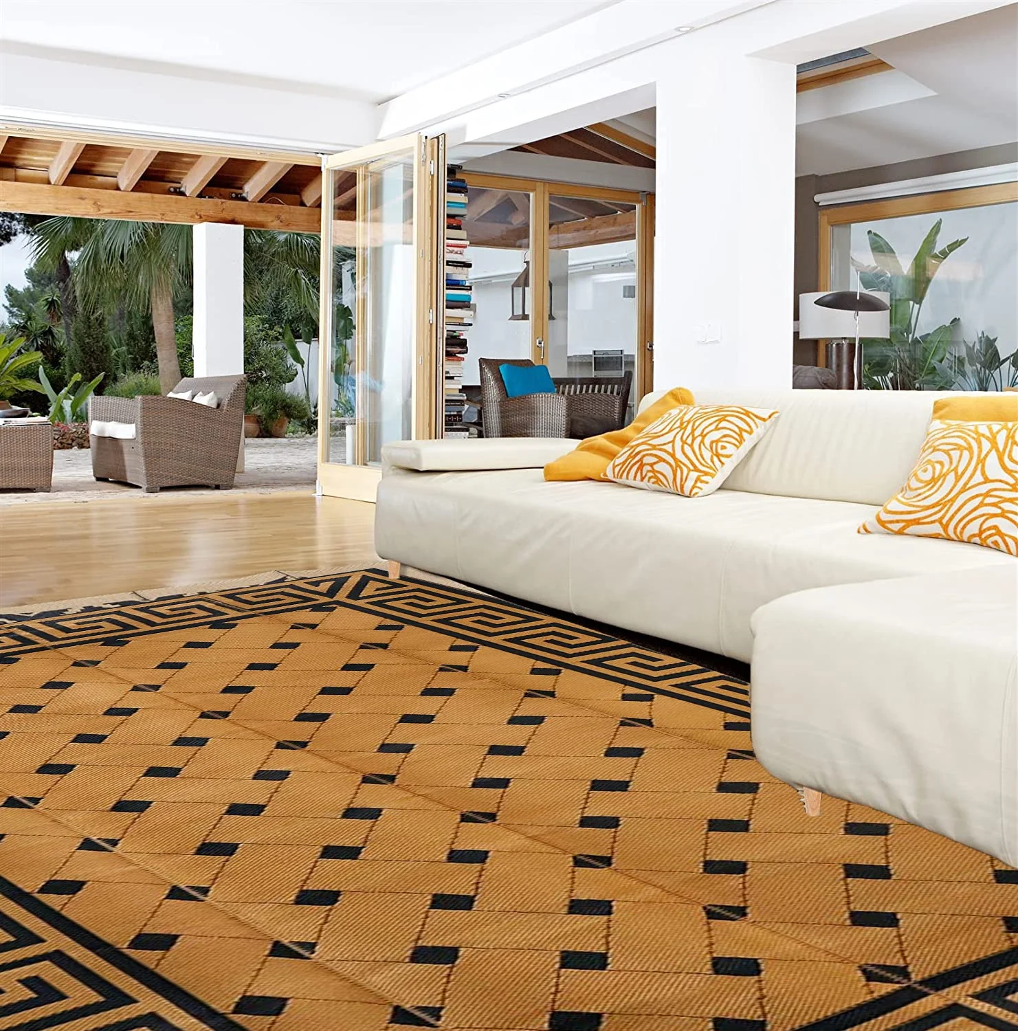 Outdoor Use Rug and Carpets Modern Design Outdoor Rectangle Geometric Customized Color