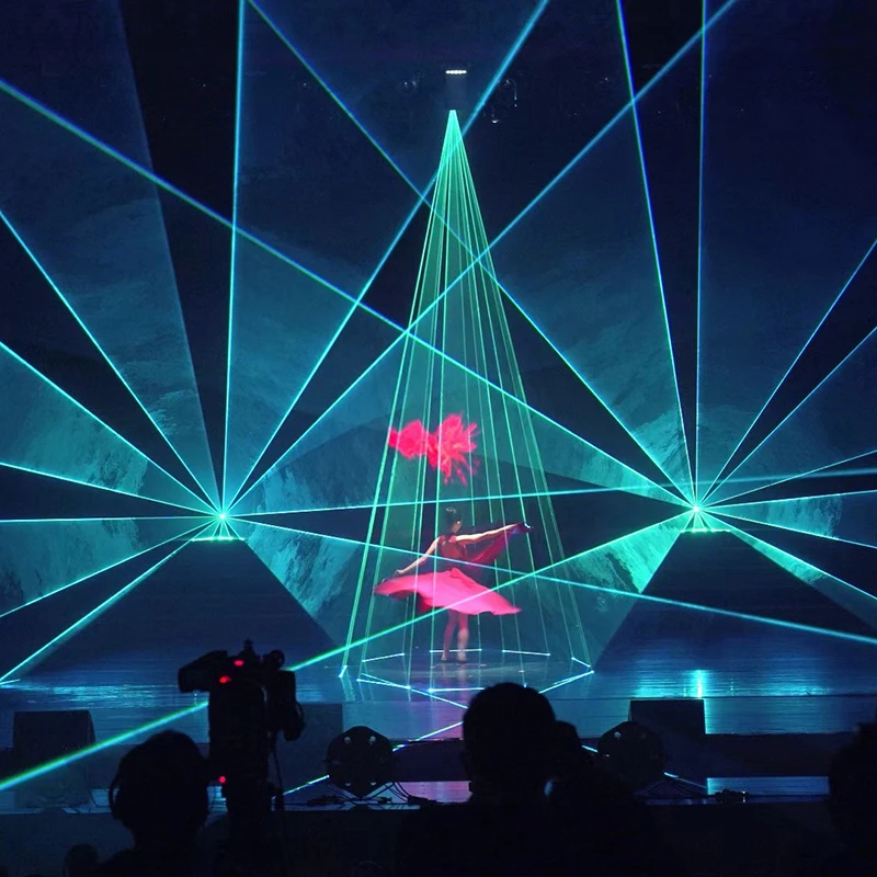 AOPU 20w 30w 3D Laser Animation Full Color Stage Light With 140 Pattern Effect Suitable For Concert Stadium Advertising