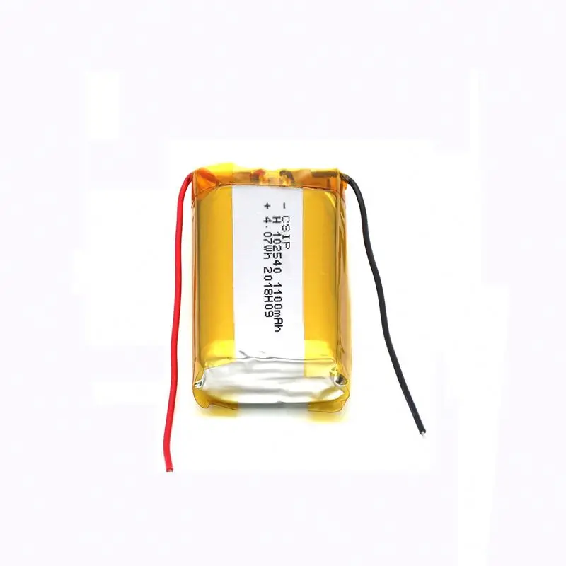 102540 Lithium Polymer Li-po Li-polymer Digital Battery 1100 Mah Rechargeable Lipo 3.7V 4.07wh ROHS Battery Cell+pcm+wire 18g