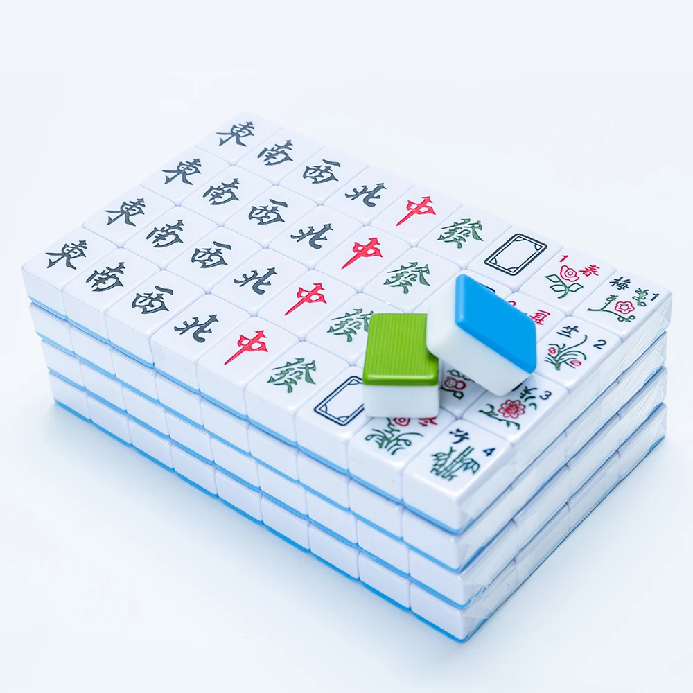 Factory supply custom tiles 36 size 144pcs high quality Green machine to play mahjong