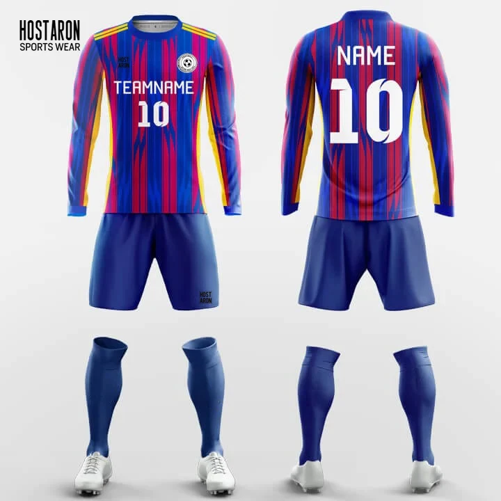 HOSTARON New Season Soccer sets Men Kids Long sleeve Football Shirts Outdoor Sports Soccer Jerseys
