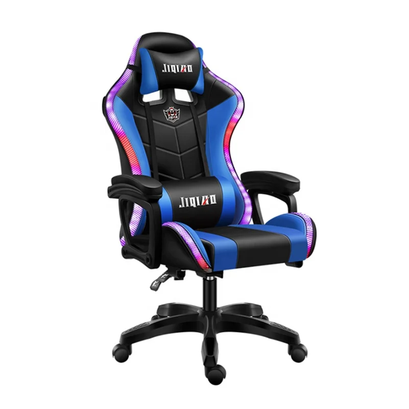 
2020 Hot Cool RGB Led Ergonomic High Back Computer Racing Chair Adjustable Office Chair with massage Gaming Chair 