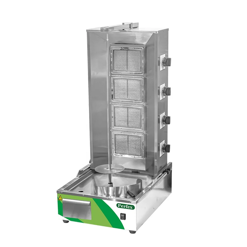 Commercial Gas Shawarma / Kebab Making Machine Four Burners for Sale