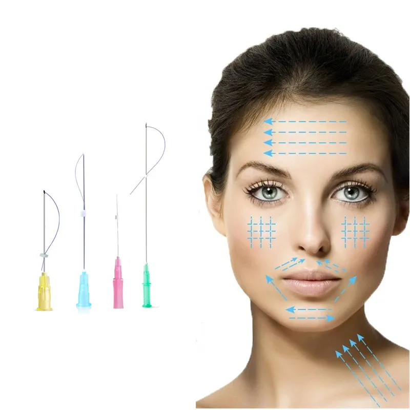 Suture Polydioxanone V Lifting 4D Cog L-type Needle PDO Thread