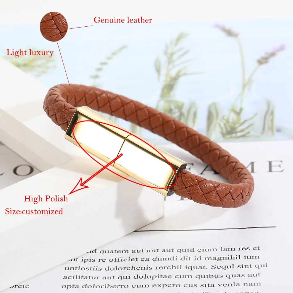 VEROMCA 2020 New Style Light Luxury Three Primary Colors Charging USB Portable Data Line Mobile Bracelet