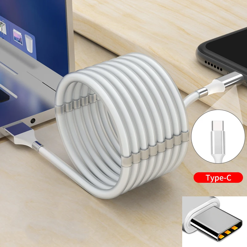2021 Hot Selling Reusable Charging Cable Us Bracelet Repairable Charging Cable Rotatable Magnetic With Magnet 3 In 1 Flex Cable