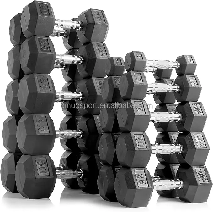Dinuo Fitness Hex Dumbbell  Multiple Specification 5lb to100lb Gym Power Training Equipment