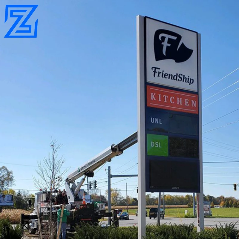 3D light Large led building shop advertising pylon sign