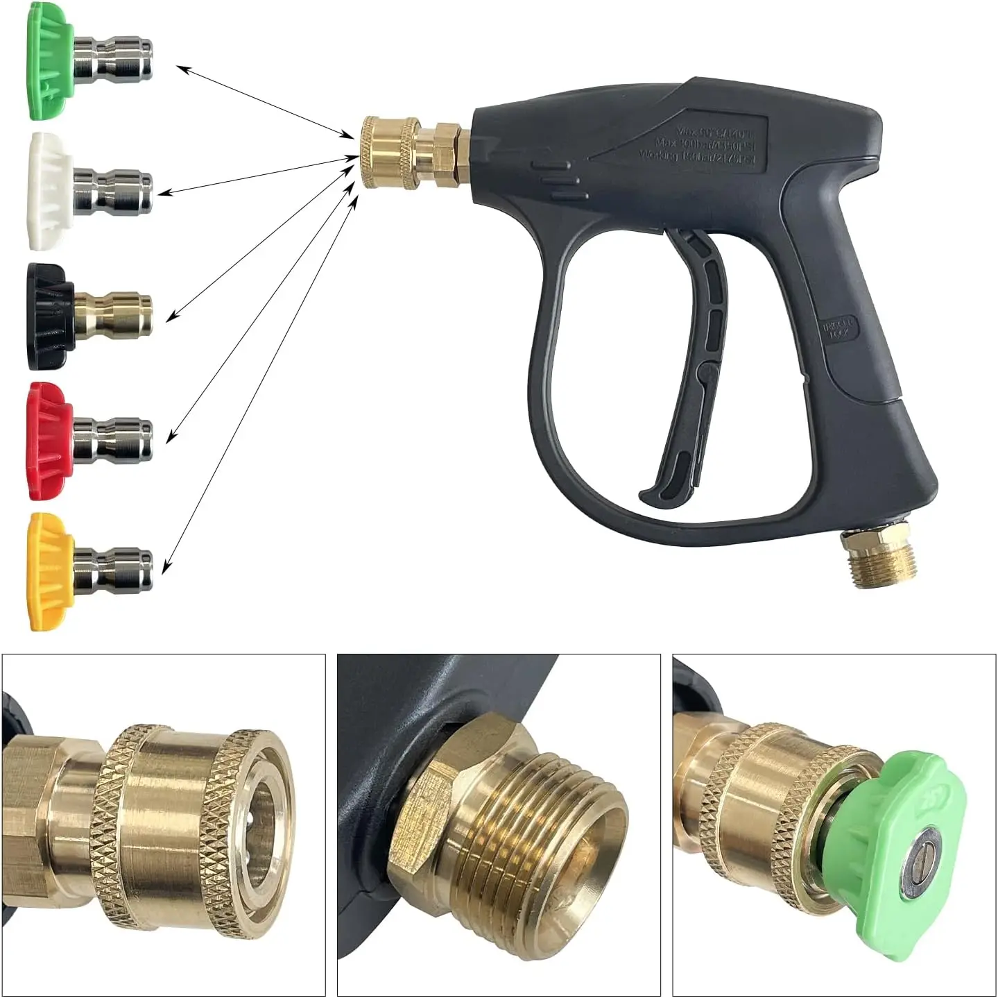 Washer Car Care Products Snow Foam Cannon+5 Piece Nozzles Water Jet Car Detailing Kit Car Wash