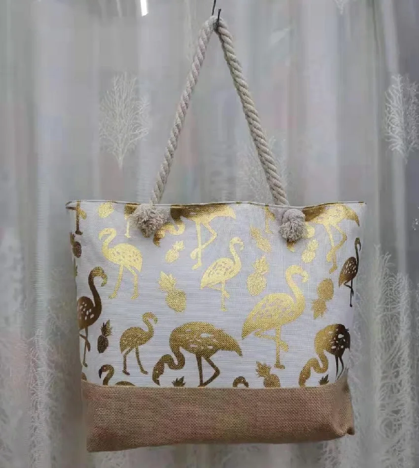 Бесплатный образец логотип на заказ высокое качество пляжные сумки Гавайская Кокосовая елка сумка-тоут с