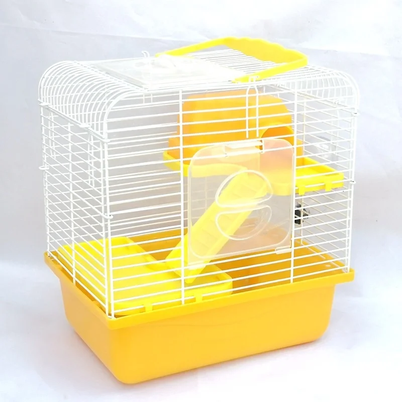 Golden silk bear cage Luxury villa hamster house supplies toys three tiers of small manor cage