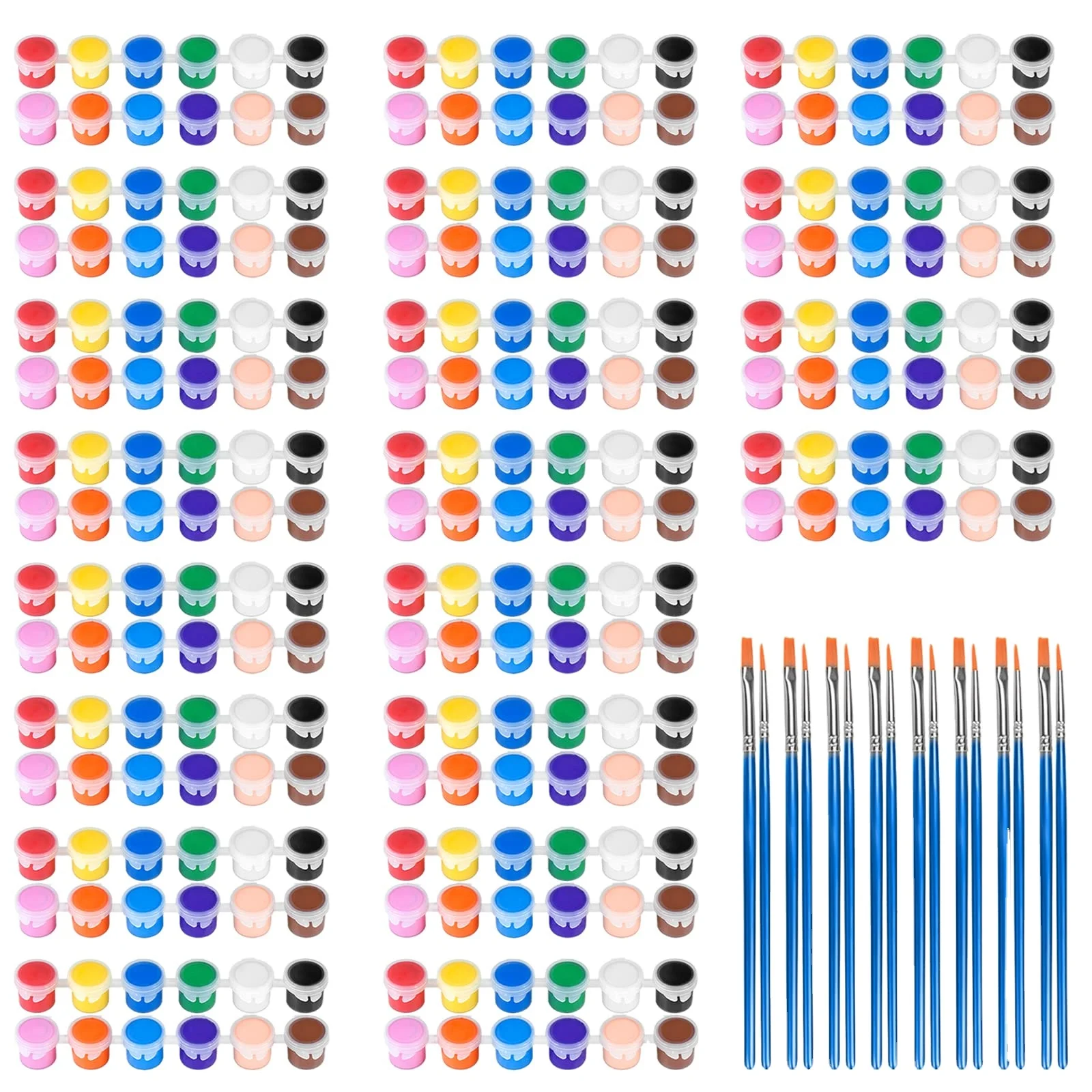 Excellent quality Mini Acrylic Paint 20 Set 12 Colors Acrylic Paint Strips 40 brush for Kids Adults Craft Paint