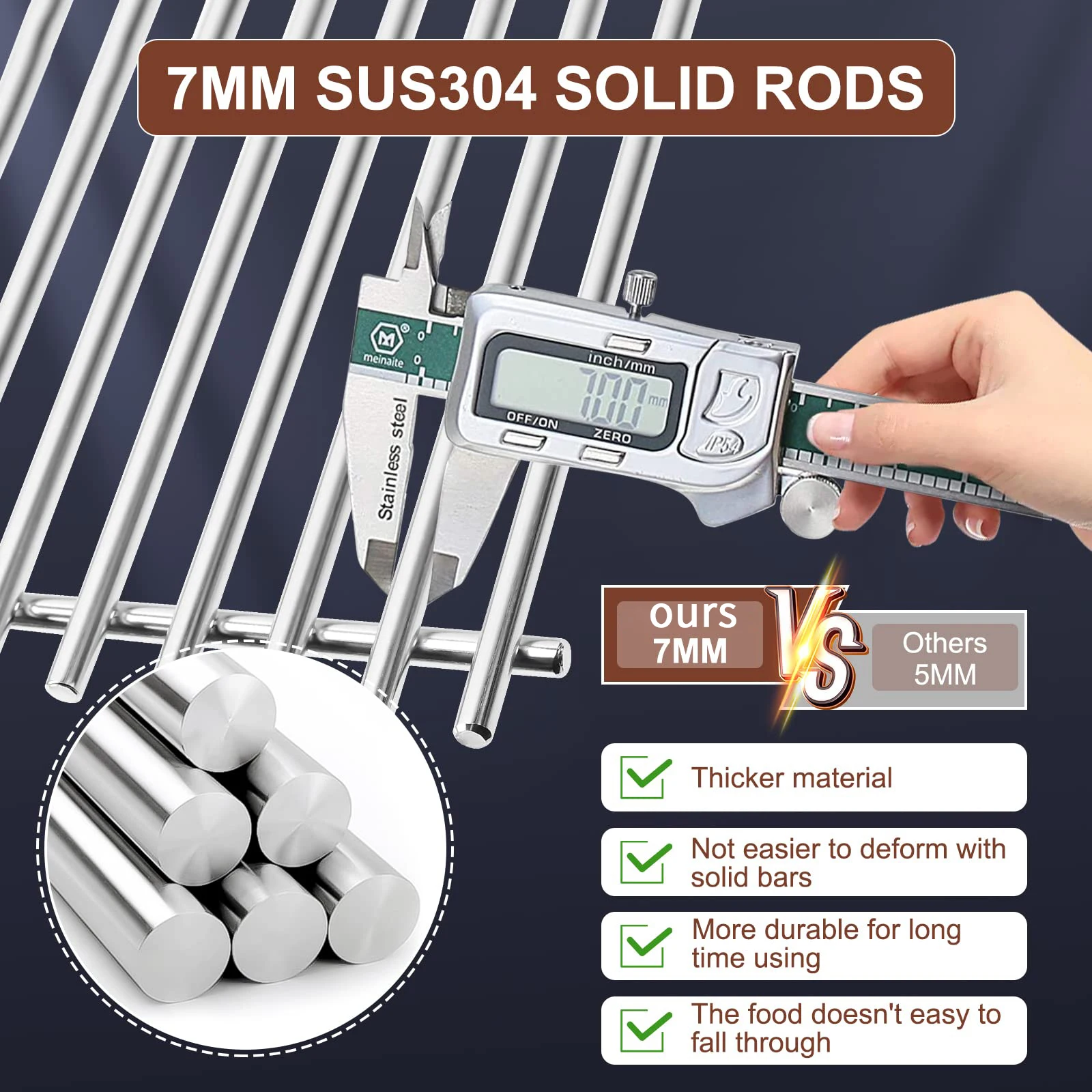 Customized BBQ Accessories Stainless Steel 304 Barbecue Rack BBQ Wire Mesh BBQ Net  Barbecue Cooking Grate