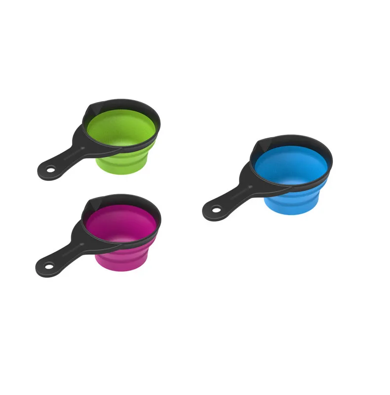 2 in 1 Folding Silicone Multifunctional Pet Food Spoon With Clamp Measuring Cup Dog Food Spoon