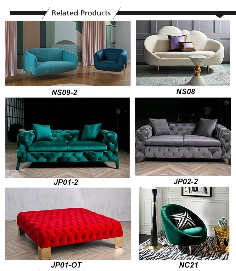 
Signature style chesterfield style Velvet button back sofa for living room Loveseats 