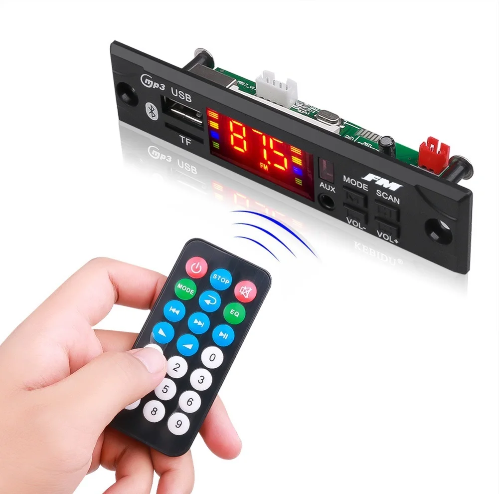 Автомобильный аудио USB TF FM радиомодуль беспроводной синий зуб 5 в 12 В MP3 WMA декодер плата MP3-плеер с дистанционным управлением для автомобиля