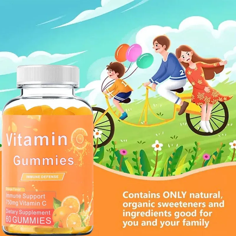 Hot Sale OEM  Beauty Brightening Lightening Skin Care Whiten Collagen  Acid Vitamin C Supplement Gummies Product