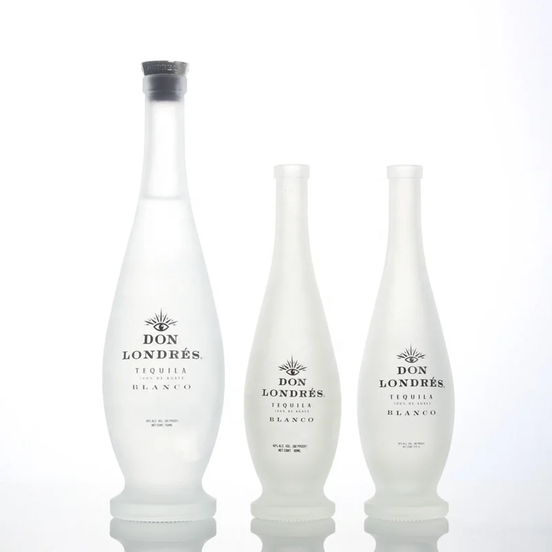 Premium Super Flint Round 750ml Frosted Glass Whiskey Rum Gin Tequila Brandy Vodka Bottle Wholesale Spirit Bottles