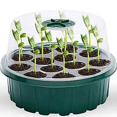 Садовый горшок для растений, коробка для выращивания растений с крышкой, 13 ячеек, стартер для всрастания, поднос для рассады с куполом (1600350445837)