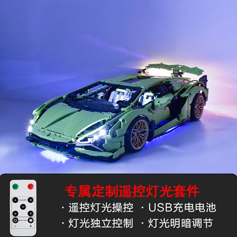 DIY Building Block Lighting cheap Kit Remote Control Independent Control sports car Motorcycle Porscheing Building Block Toys