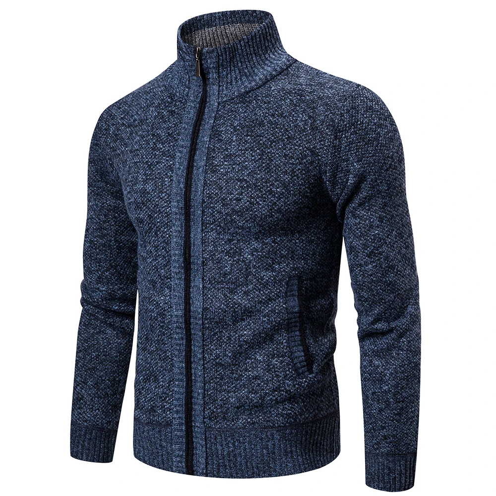 Men thick winter cardigan sweater warm fashion outdoor zipper jacket sweater in stock ready to ship