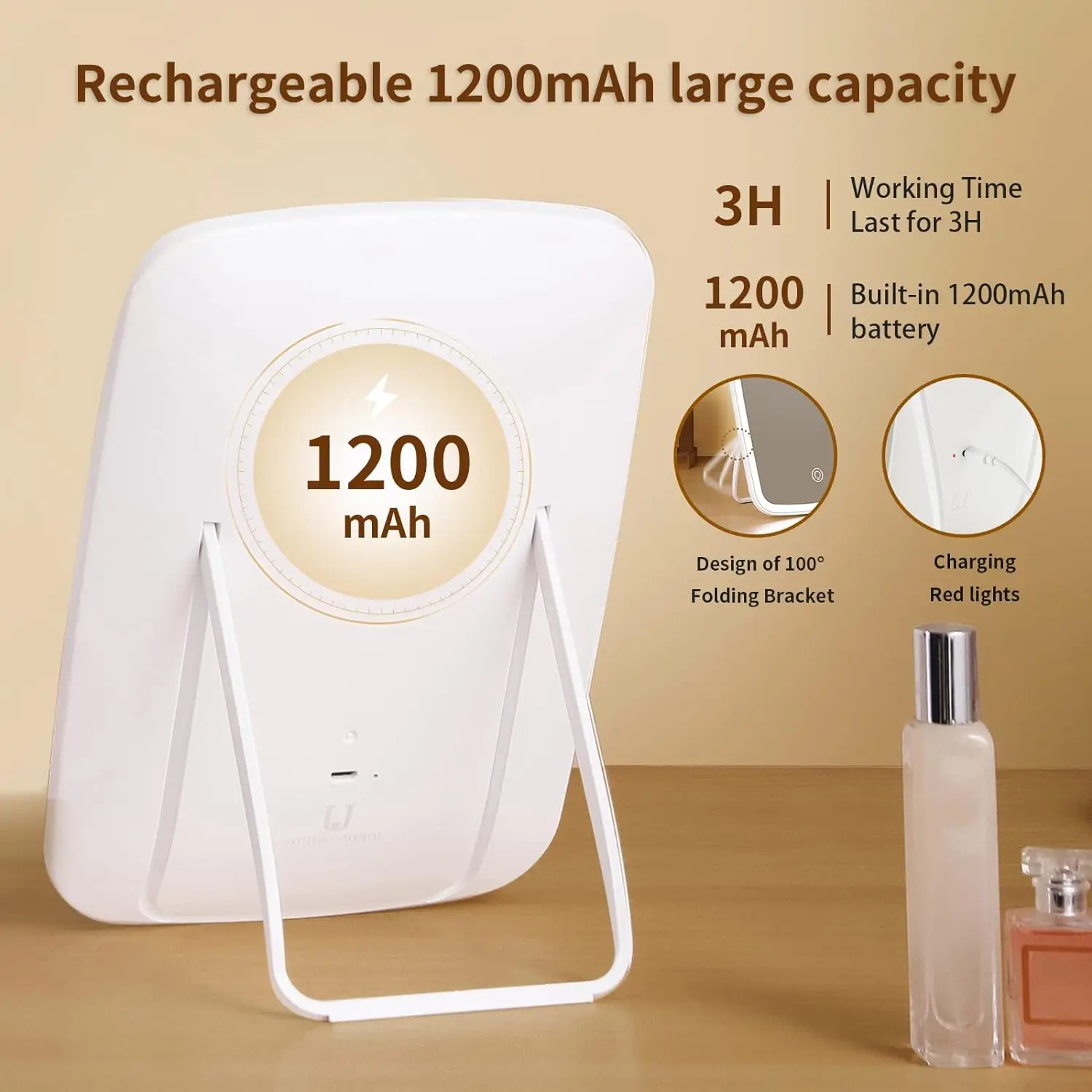 2024 Original Design High Definition Vanity Mirrors Smart Touch Switch Best Quality Lady Favorite Glass Plastic Mirror