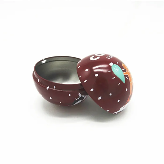 Coffee candy small taupe toy ball tin box