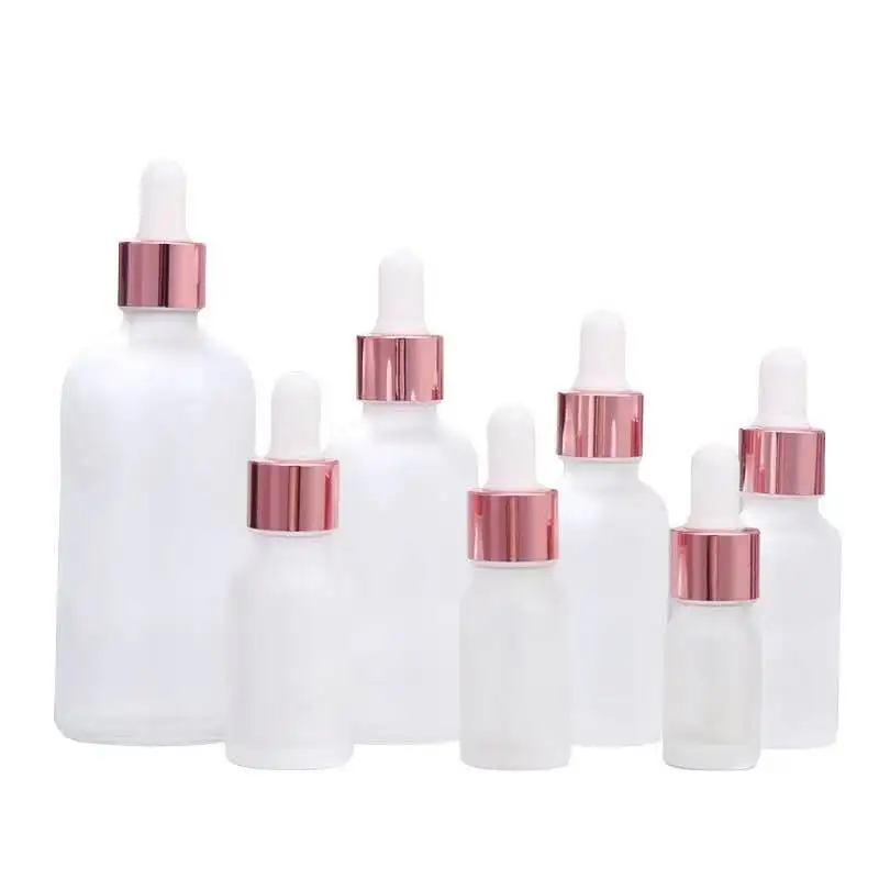 10ml 15ml 20ml 30ml 50ml 100ml frosted amber serum round glass dropper essential oil bottle with dropper pipette