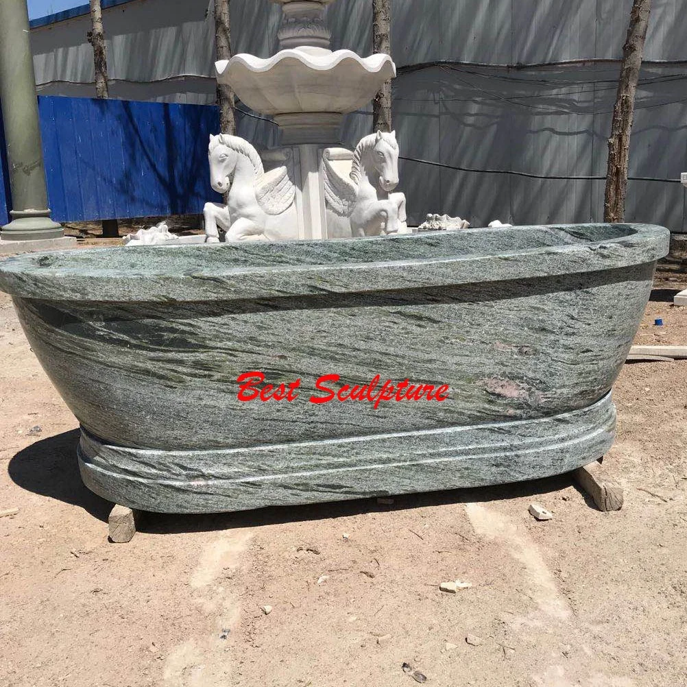 Оптовая продажа запасы ванной комнатная зеленая каменная ванна скульптура из натурального мрамора для продажи