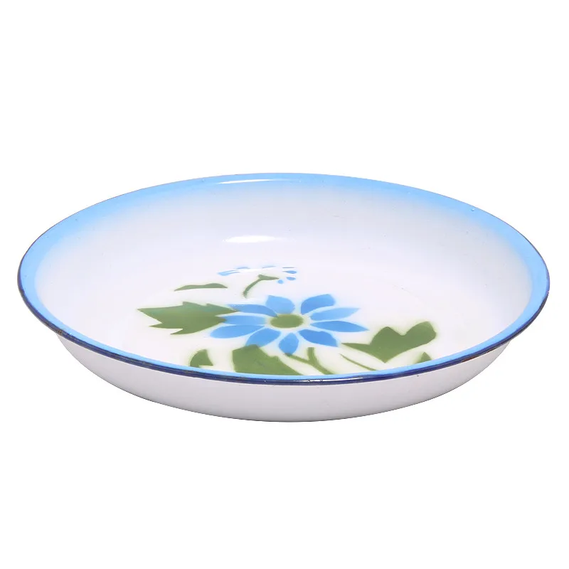 Customizable 16-26 CM Ceramic Charger Plate Home Kitchen Enamel Bowls with Printed Pattern for Wedding Parties and Camping